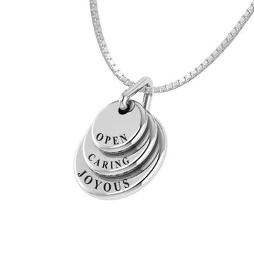 3 Words That Matter Triple Round Charm TSE757P Custom - Jewelry